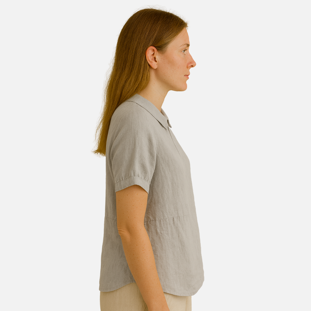 Women's Short Sleeve Linen Shirt
