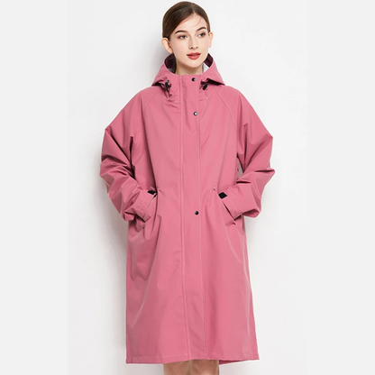 Women's Waterproof Rain Mac Coat - Lightweight Hooded Outdoor Windbreaker