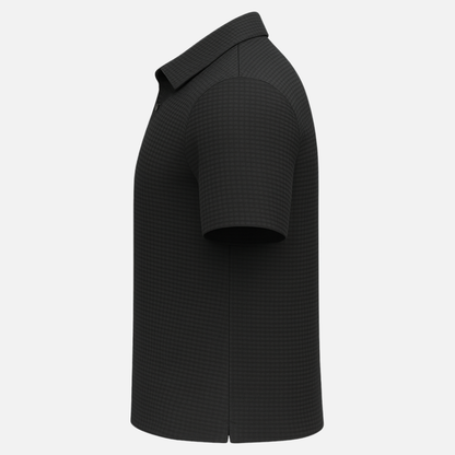 Men’s Textured Polo Shirt – Premium Waffle Knit Short Sleeve