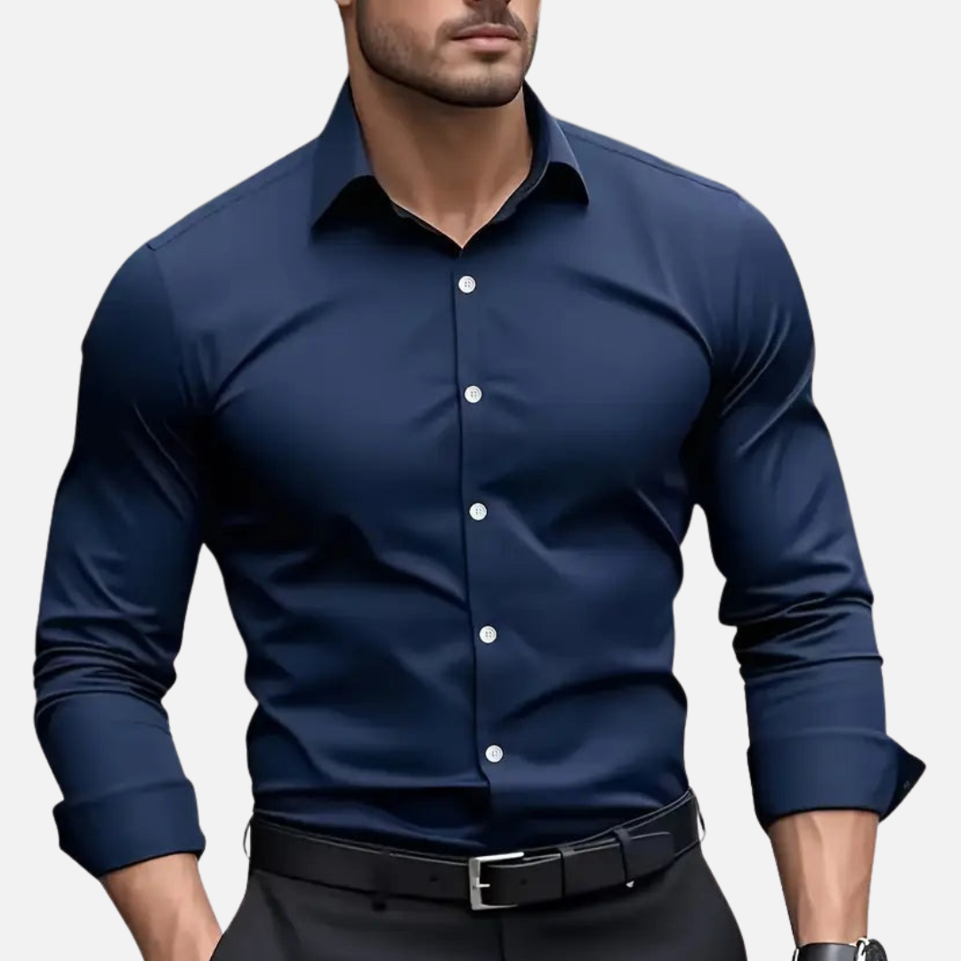 Men's Cotton Slim-Fit Shirt - Easy Iron