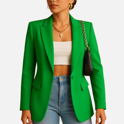 Women’s Casual Elegant Blazer - Tailored Single-Button Jacket