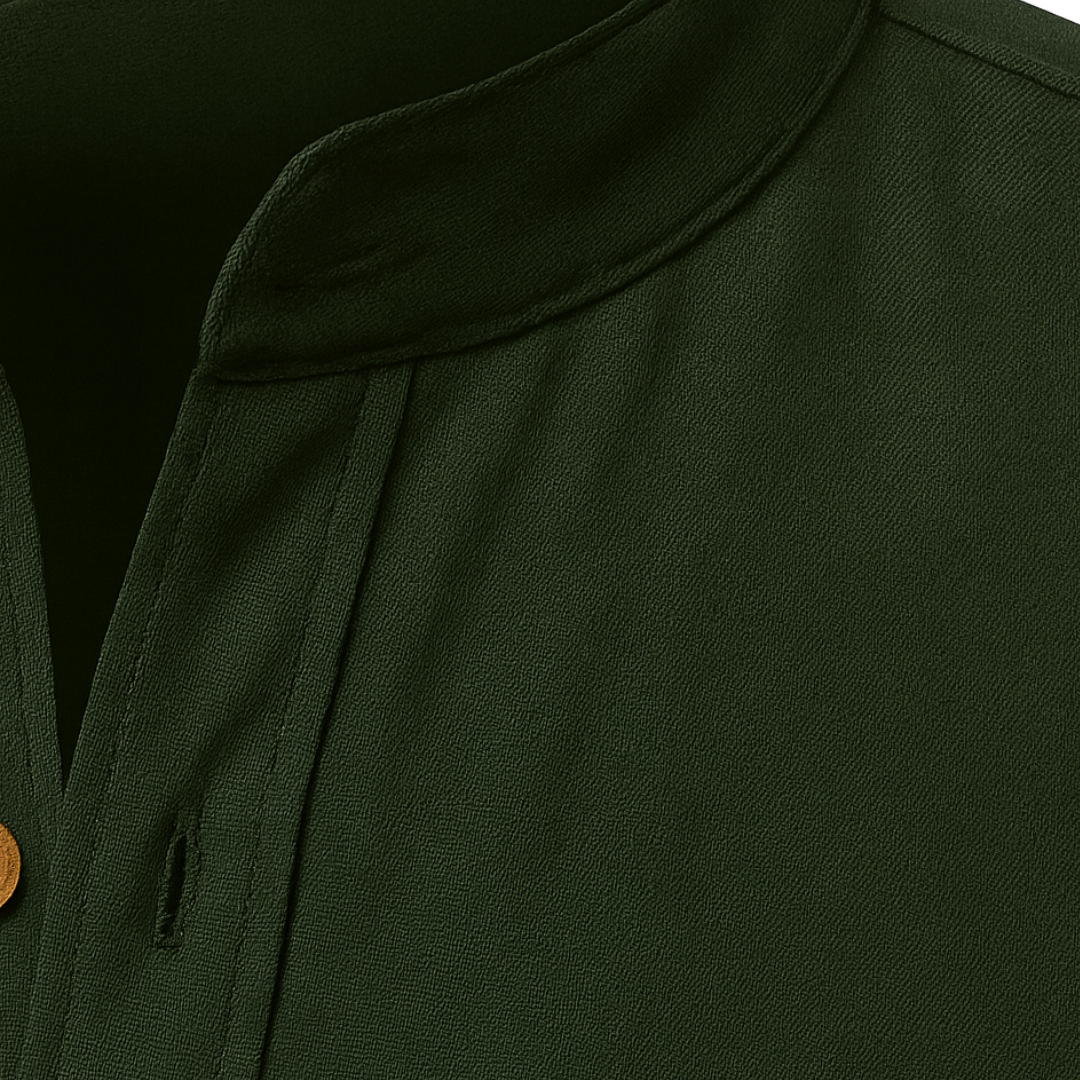 Men’s Button-Up Linen Shirt – Casual Collar