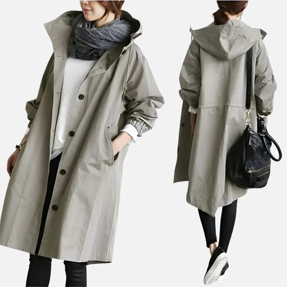 Women’s Oversized Hooded Long Trench Coat