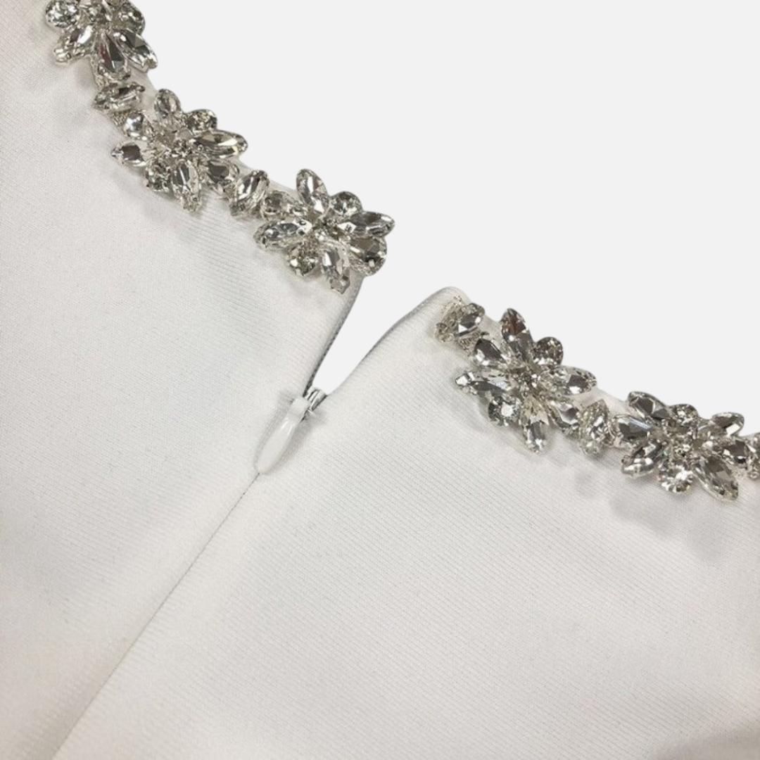 Women's Black Velvet Mini Dress with Trim