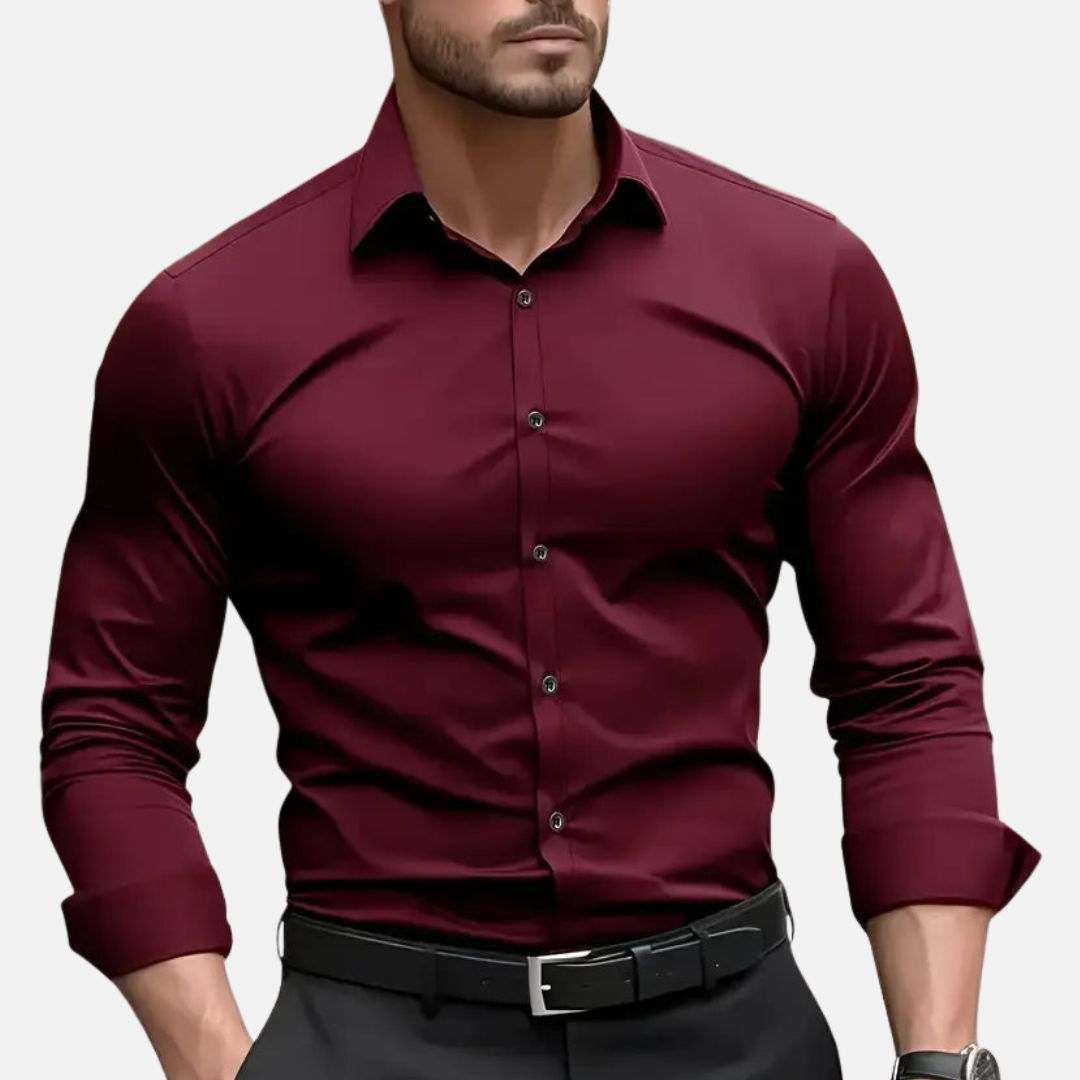 Men's Cotton Slim-Fit Shirt - Easy Iron