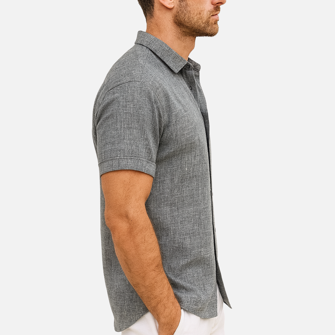Men's Short Sleeve Linen Shirt