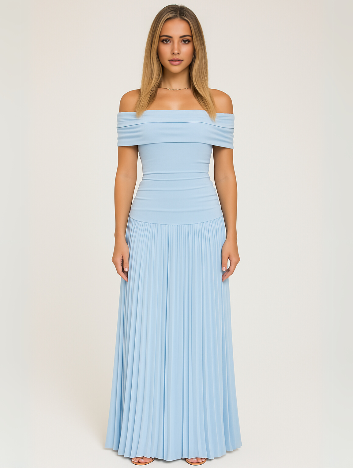Bella | Women's Wedding Guest Pleated Maxi Dress 4
