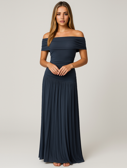 Bella | Women's Wedding Guest Pleated Maxi Dress 6