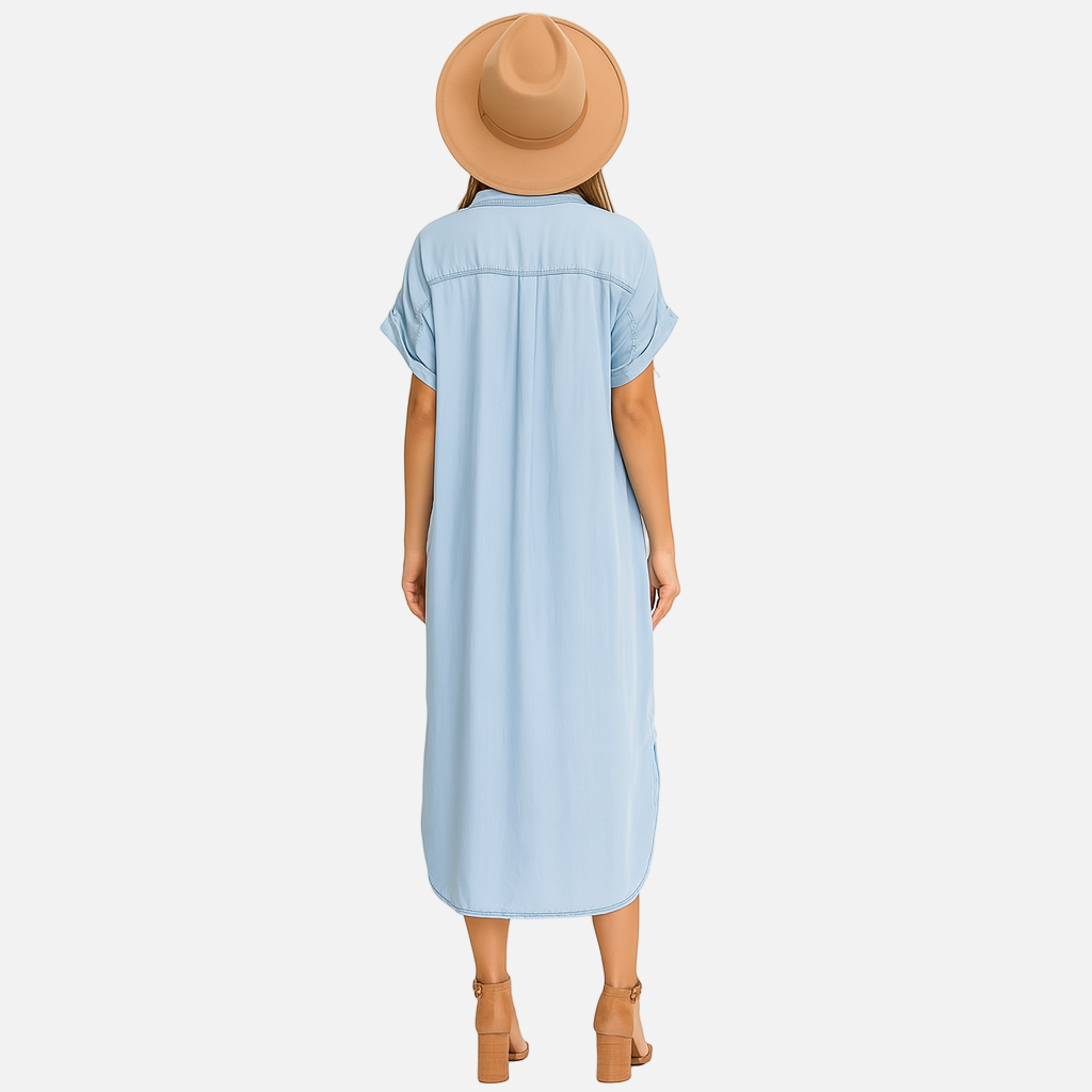 Denim Dress – Women's Casual Maxi Dress
