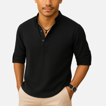 Men’s Long Sleeve Polo Shirt – Smart Breathable Top