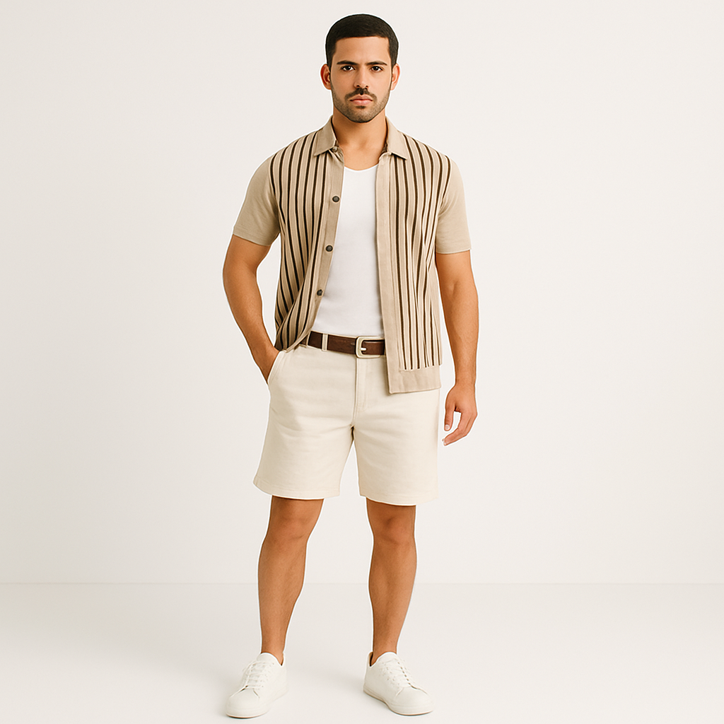 Men’s Short Sleeve Shirt - Old Money Buttoned Shirt