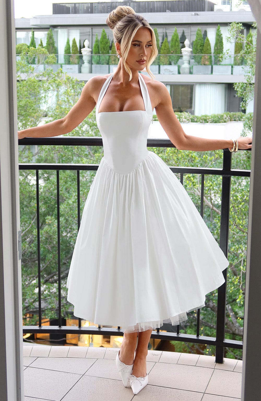 Chloe | Women’s Wedding Guest Halter Midi Dress 1