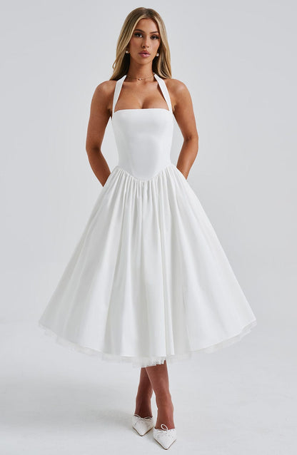 Chloe | Women’s Wedding Guest Halter Midi Dress 4