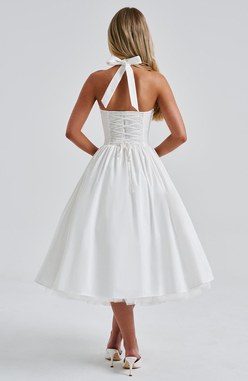 Chloe | Women’s Wedding Guest Halter Midi Dress 7