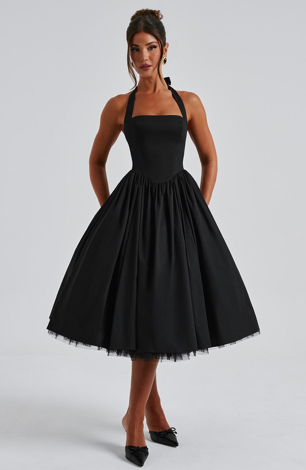 Chloe | Women’s Wedding Guest Halter Midi Dress 8