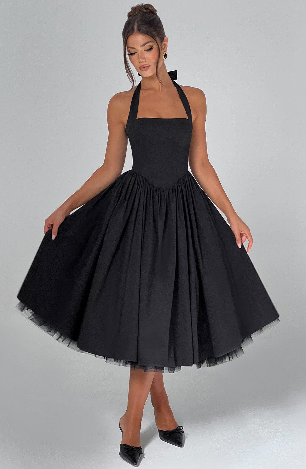 Chloe | Women’s Wedding Guest Halter Midi Dress 9