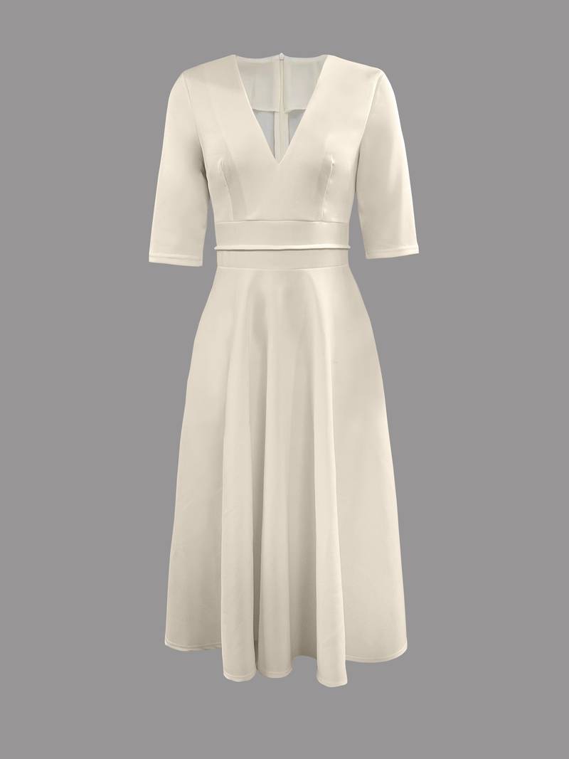 Evelyn | Women’s Wedding Guest Elegant Flared Midi Dress 4