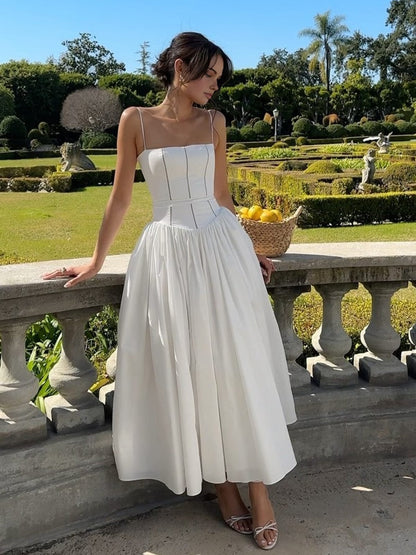 Gabriella | Women’s Wedding Guest Elegant Corset Midi Dress 0