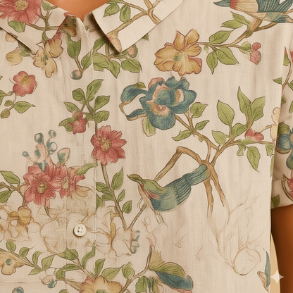 Women’s Floral Print Short Sleeve Blouse – Casual Top