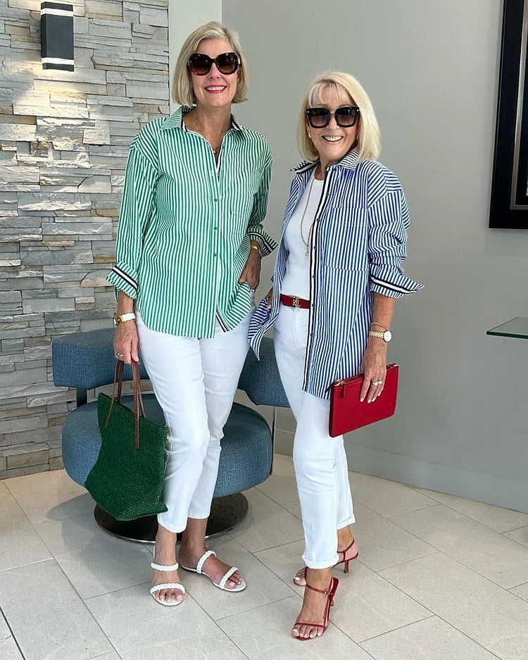 Holly | Women's Button-Down Striped Shirt 2