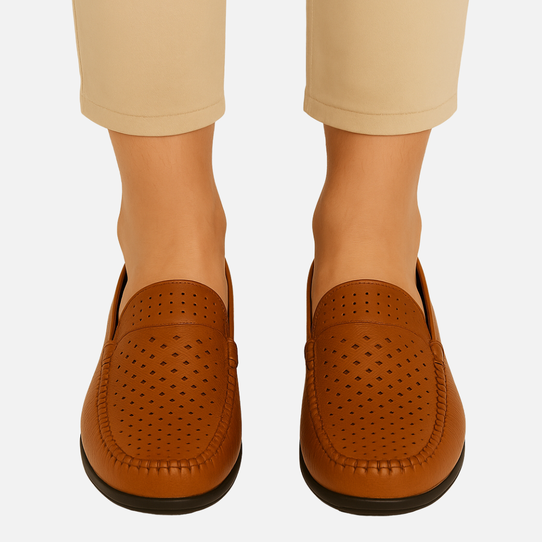Men’s Leather Loafers – Breathable Lightweight Shoes