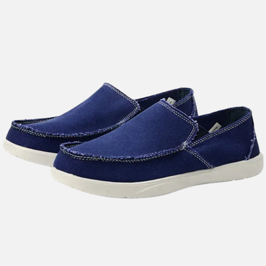 Men's Canvas Slip-On Loafers - Casual Lightweight Walking Shoes