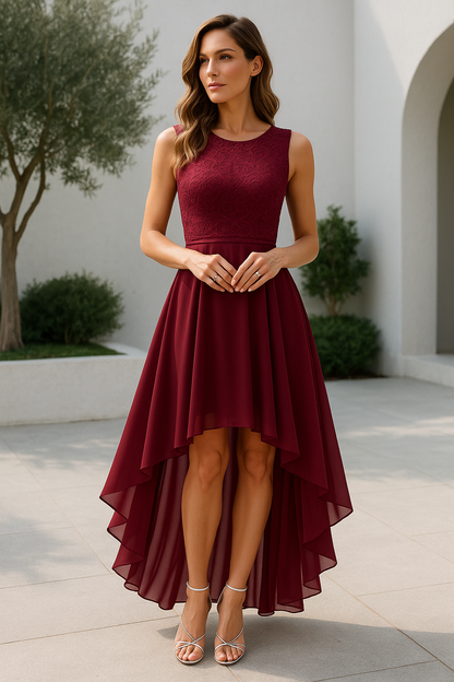 Kaitlyn | Women’s Wedding Guest High-Low Elegant Dress 0