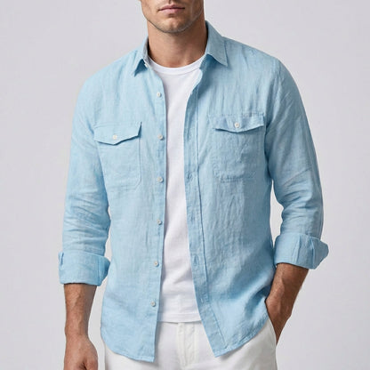 Lincoln Relaxed Button-Down Shirt with Chest Pockets 0