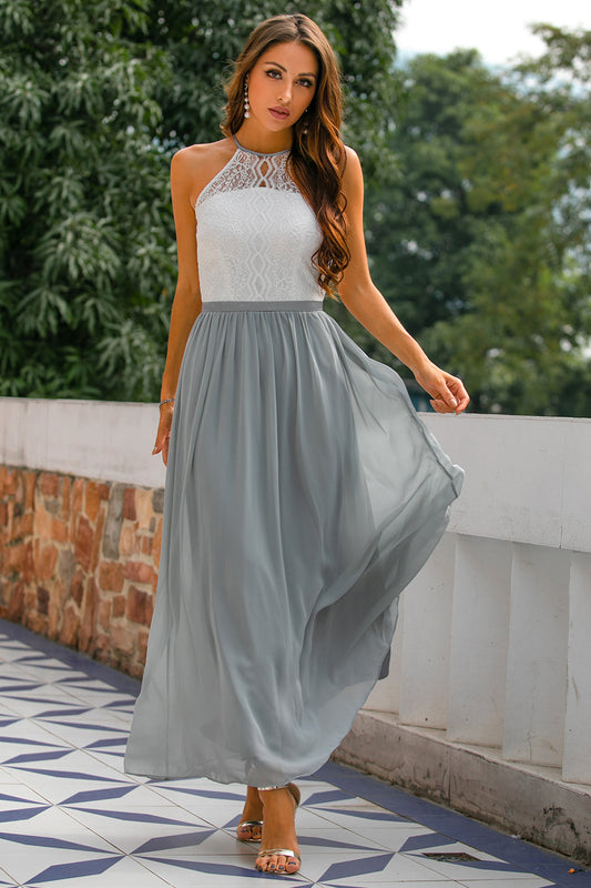 Madison | Women's Wedding Guest Halter Maxi Dress 0