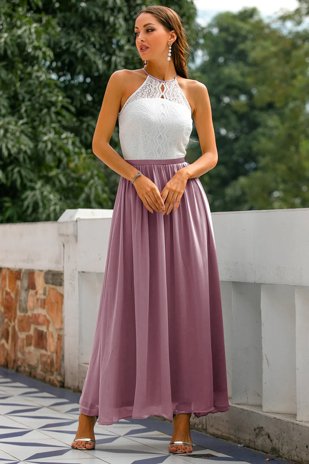 Madison | Women's Wedding Guest Halter Maxi Dress 12