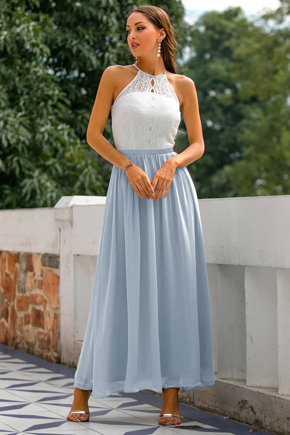 Madison | Women's Wedding Guest Halter Maxi Dress 13