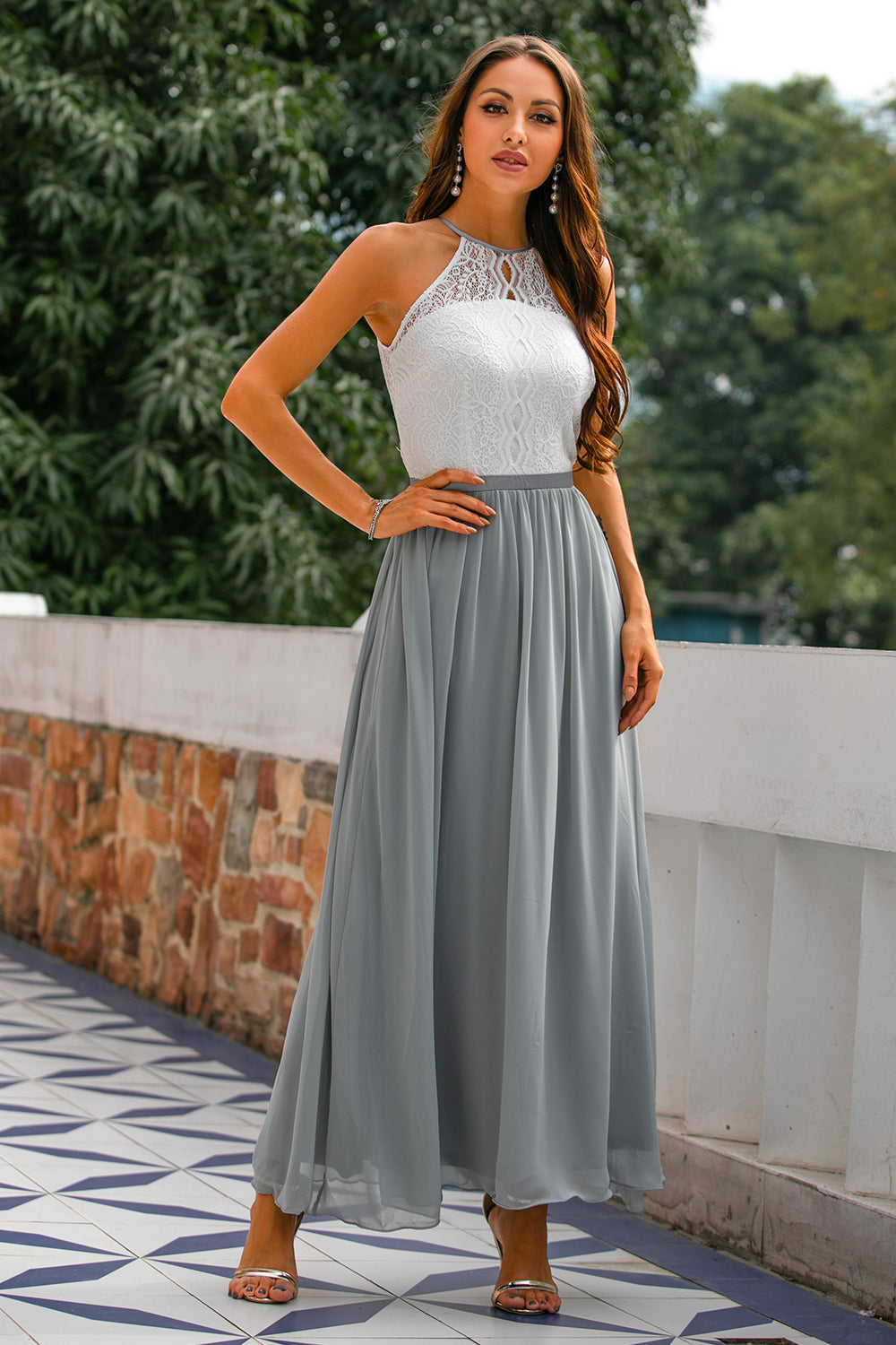 Madison | Women's Wedding Guest Halter Maxi Dress 4