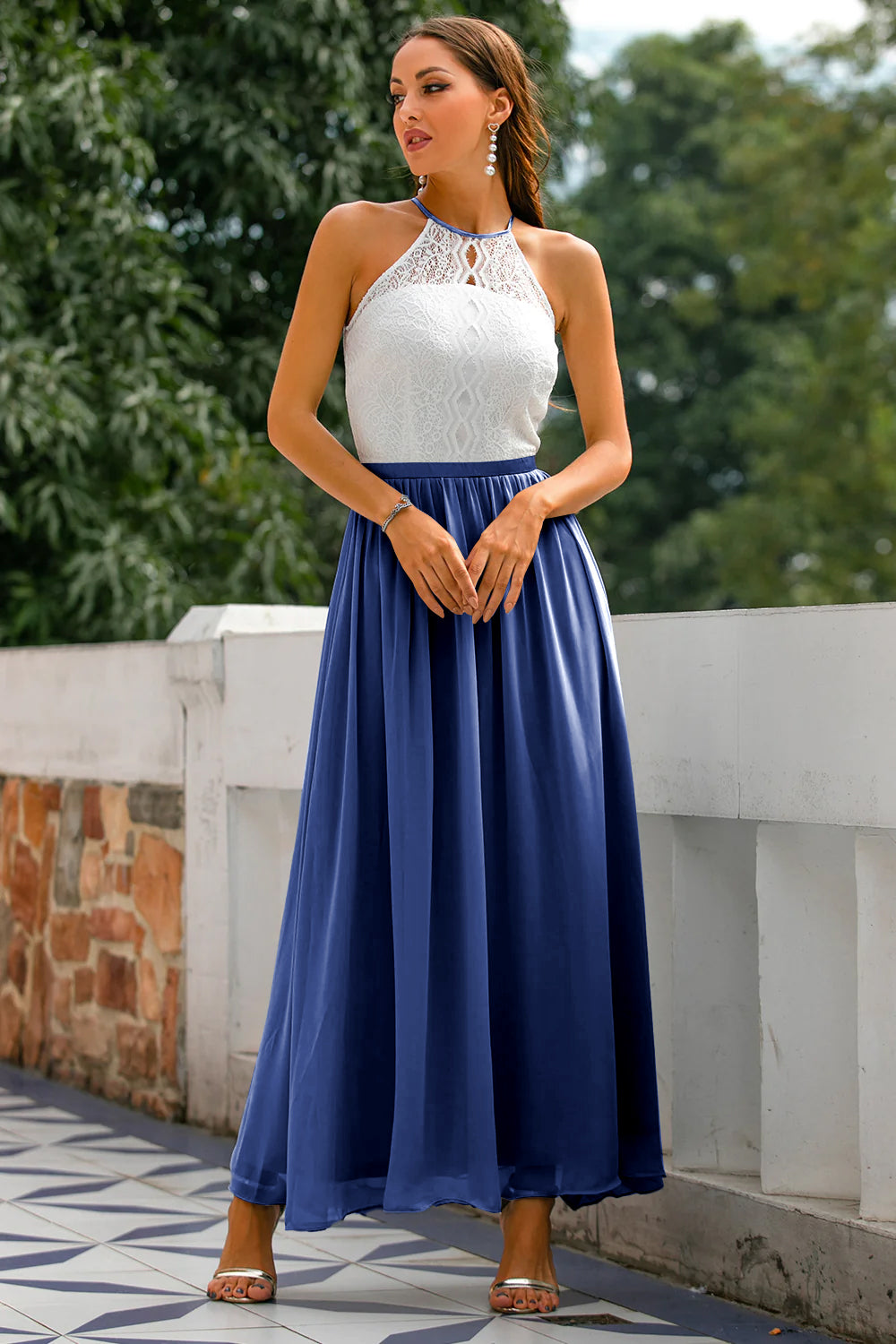 Madison | Women's Wedding Guest Halter Maxi Dress 8