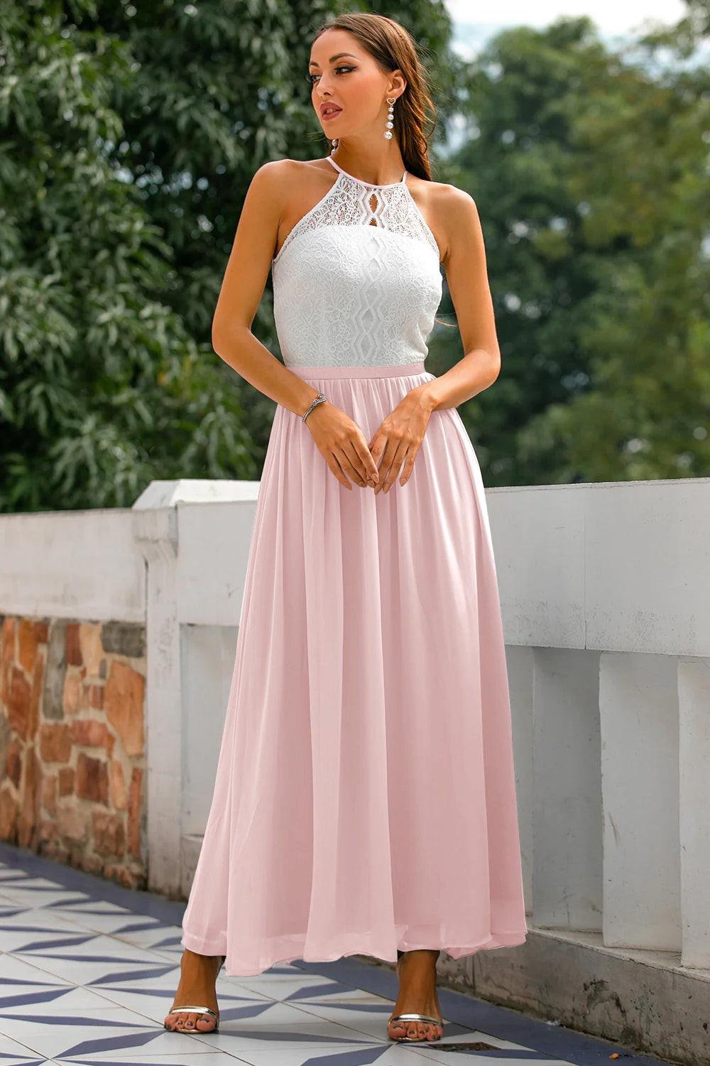 Madison | Women's Wedding Guest Halter Maxi Dress 9