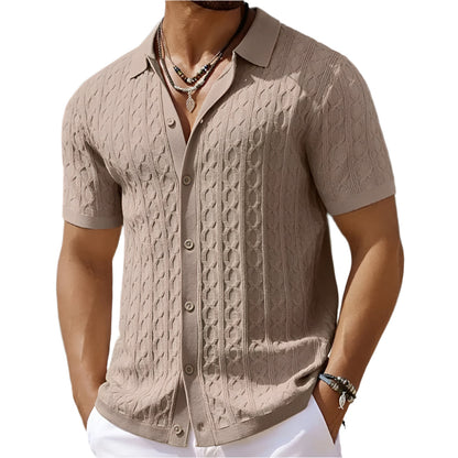 Marco | Men's Button-Down Textured Polo Shirt 2
