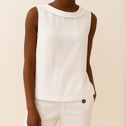Maria™ | Sleeveless Roll Collar Top 5