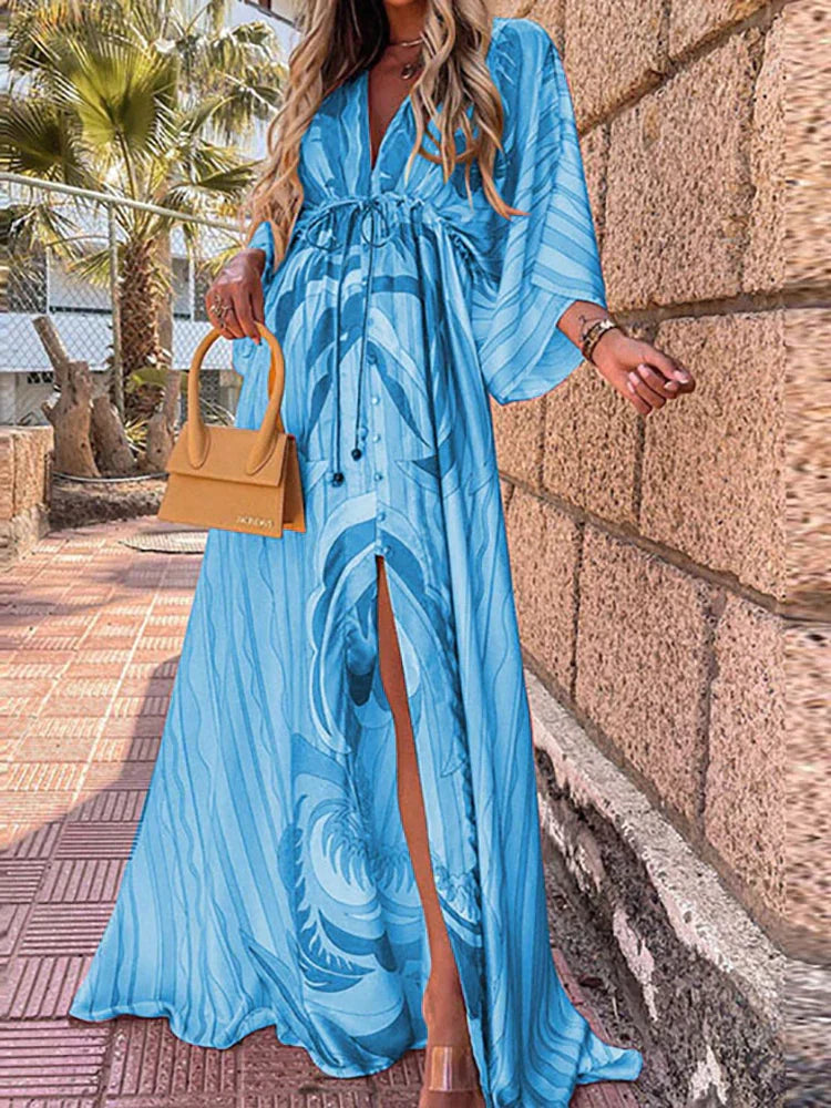 Paige | Women's Slit V-Neck Maxi Dress 1
