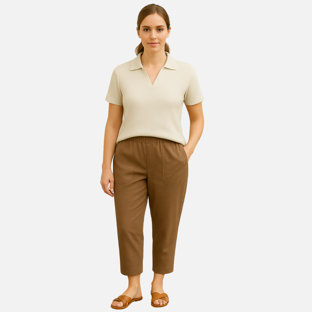 Women's Wide Leg Linen Trousers - Breathable High Waisted Summer Pants
